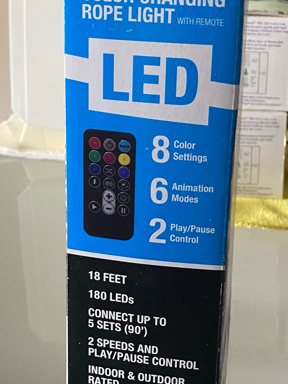LED Color Changing Rope Light with Remote – 18 ft - Picture 4 of 6